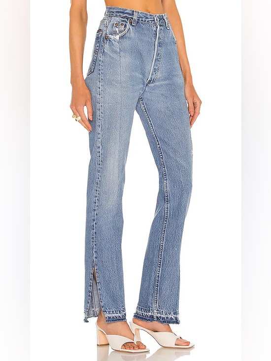 EB Denim Denim - EB Denim Vintage Unraveled Straight Leg in Medium Wash Size 25